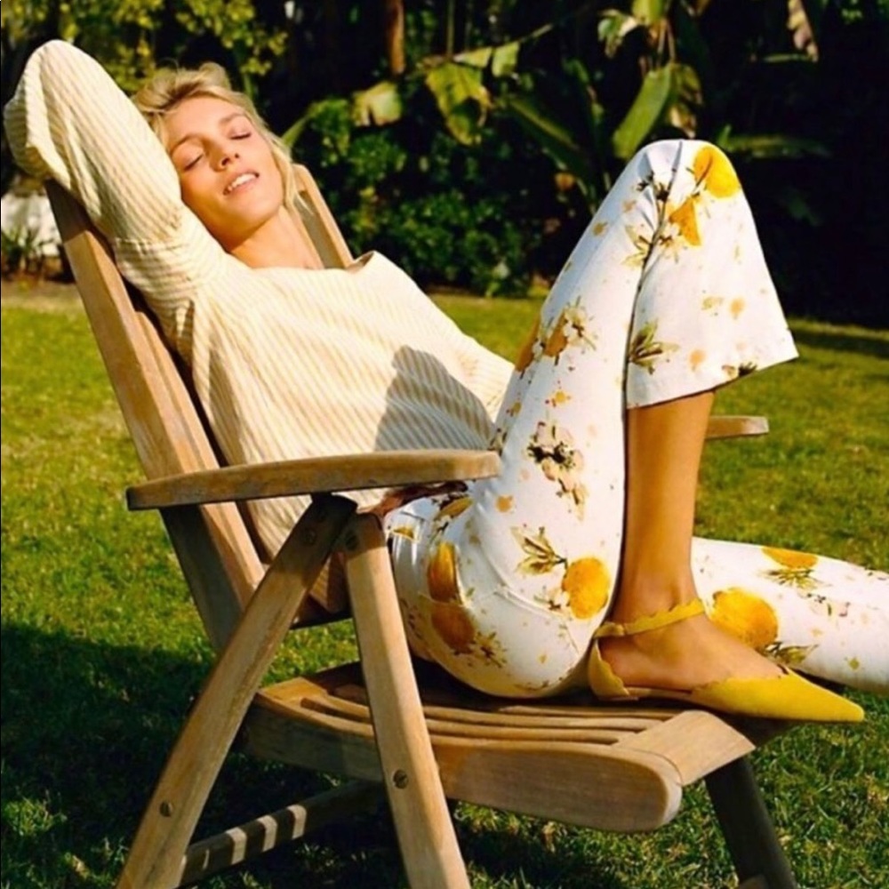 Anthropologie lemon print jeans